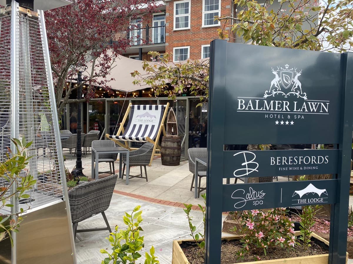 Giant deckchair outside a restaurant