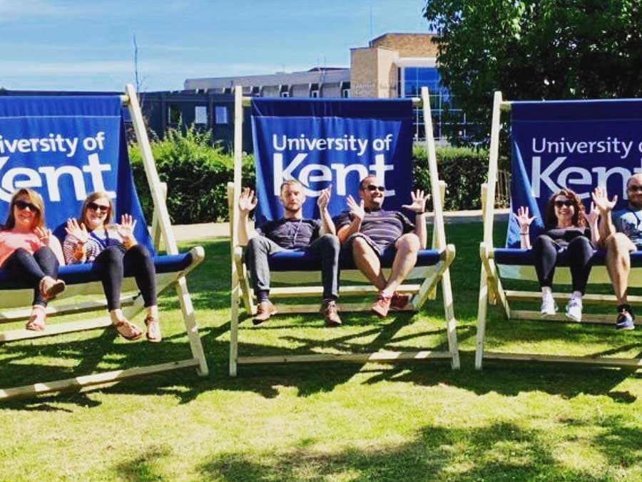 Giant deckchair at Kent University graduation ceremony