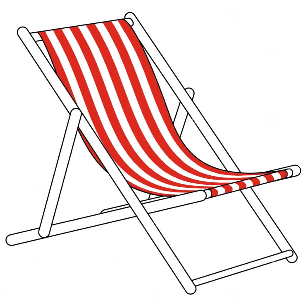 Giant Deckchair and Striped Sling — Red & White